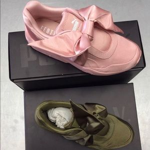 Brand New Fenty Pumas( Green pair left)